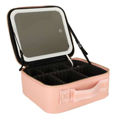 Cosmetics organizer with mirrors pink