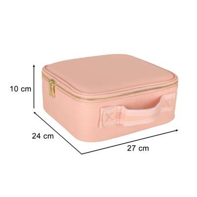 Cosmetics organizer with mirrors pink
