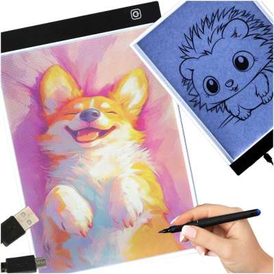 Drawing board graphics tablet tracing paper illuminated LED A4