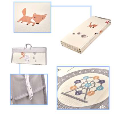 Educational folding foam mat double-sided 179x198cm street/forest