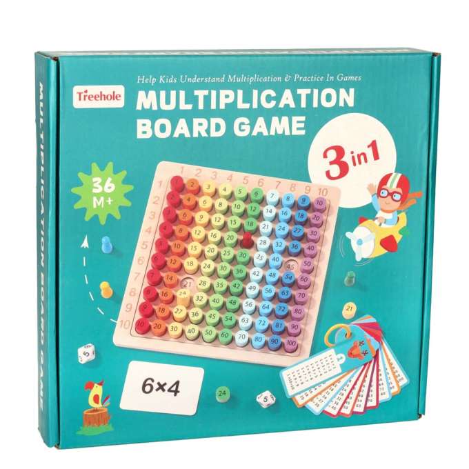 Educational multiplication table toy wooden board