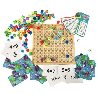 Educational multiplication table toy wooden board