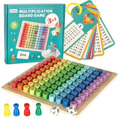 Educational multiplication table toy wooden board