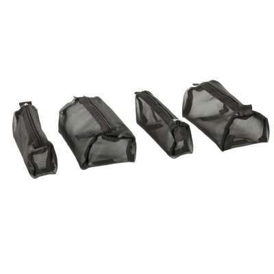 Folding travel cosmetic bag removable retractable 4-in-1 large capacity portable black