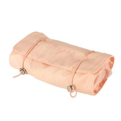 Folding travel cosmetic bag removable roll up 4in1 large capacity portable pink