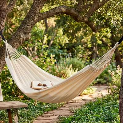 Garden hammock boho 200cm ecru 120kg