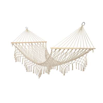 Garden hammock boho tassels 200cm ecru 250kg