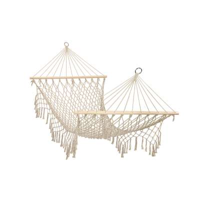 Garden hammock boho tassels 200cm ecru 250kg