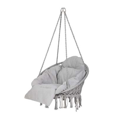 Hanging chair swing seat with cushion XXL grey 120kg