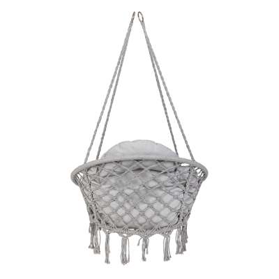 Hanging chair swing seat with cushion XXL grey 120kg