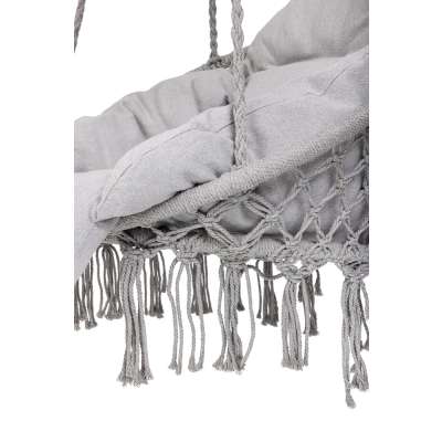 Hanging chair swing seat with cushion XXL grey 120kg
