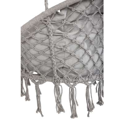Hanging chair swing seat with cushion XXL grey 120kg