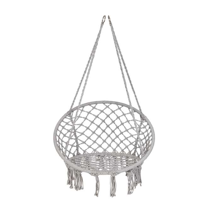 Hanging chair swing seat with cushion XXL grey 120kg