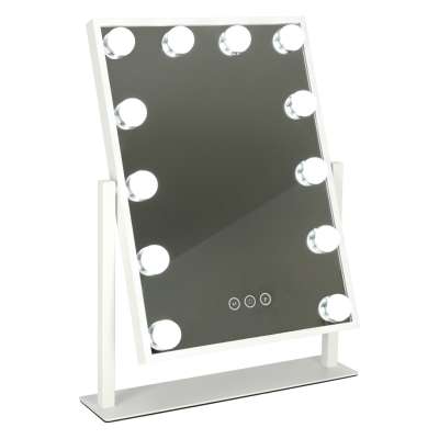 LED make-up mirror with USB bulbs 30x40cm