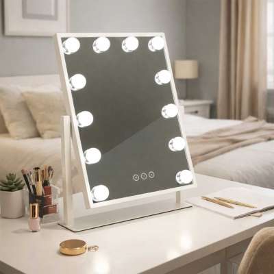 LED make-up mirror with USB bulbs 30x40cm