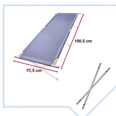 LUARO Camping bed folding XXL blue 150kg