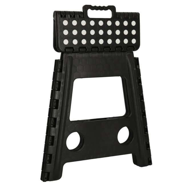 Non-slip folding stool 39cm black