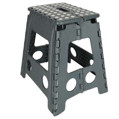 Non-slip folding stool 39cm dark grey