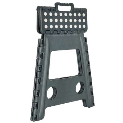 Non-slip folding stool 39cm dark grey