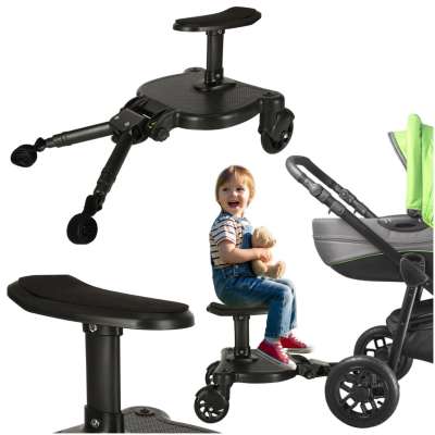 Pushchair extension with baby seat black