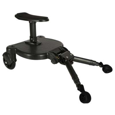 Stroller ride board with seat for kid pushchair black
