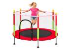 Trampolina do domu ogrodu dla dzieci siatka piłki 140cm 55inch czerwona 5
