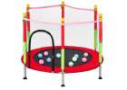 Trampolina do domu ogrodu dla dzieci siatka piłki 140cm 55inch czerwona 6