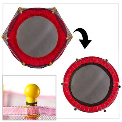 Trampolina ogrodowa dla dzieci siatka 140cm 55inch czerwona