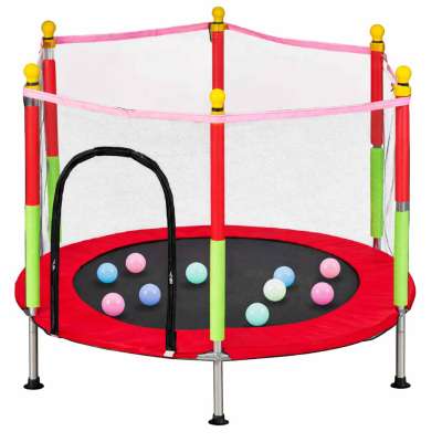 Trampoline for home garden for kids ball net 140cm 55inch red
