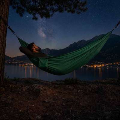 Travel camping hammock 270cm ecru