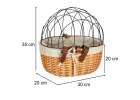 Wicker basket for bike with metal grid cat dog carrier 9