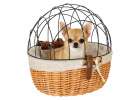 Wicker basket for bike with metal grid cat dog carrier 6