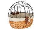 Wicker bike basket with metal rack for dog cat carrier 2