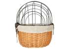 Wicker bike basket with metal rack for dog cat carrier 4