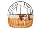 Wicker bike basket with metal rack for dog cat carrier 5