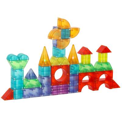 3D construction magnetic bricks LED glowing 134 el.