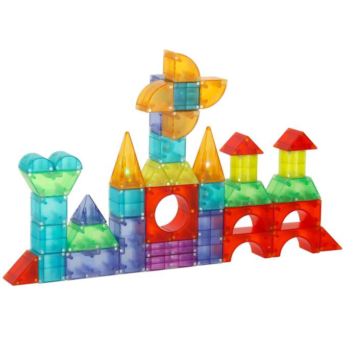 3D construction magnetic bricks LED glowing 134 el.