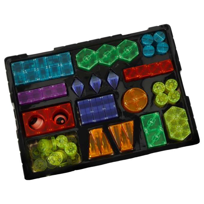3D construction magnetic bricks LED glowing 134 el.