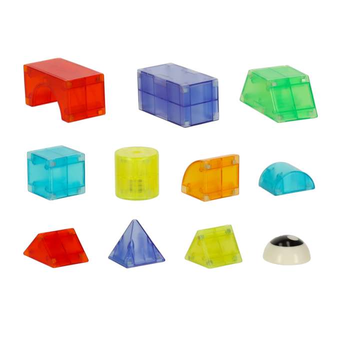 3D construction magnetic bricks LED glowing 32 el.