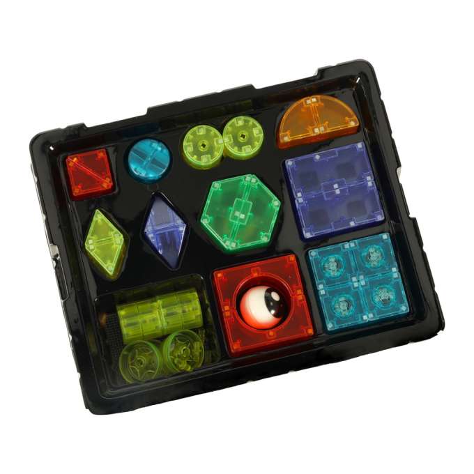 3D construction magnetic bricks LED glowing 32 el.