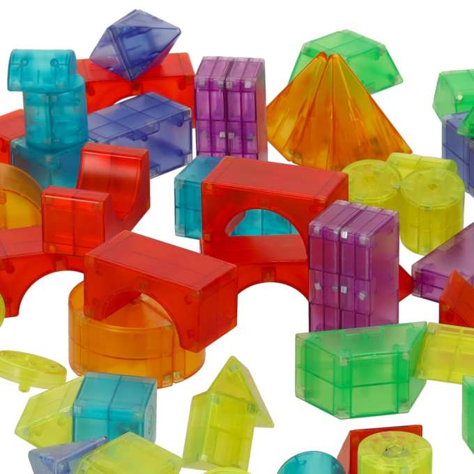 3D construction magnetic bricks LED glowing 64 pieces