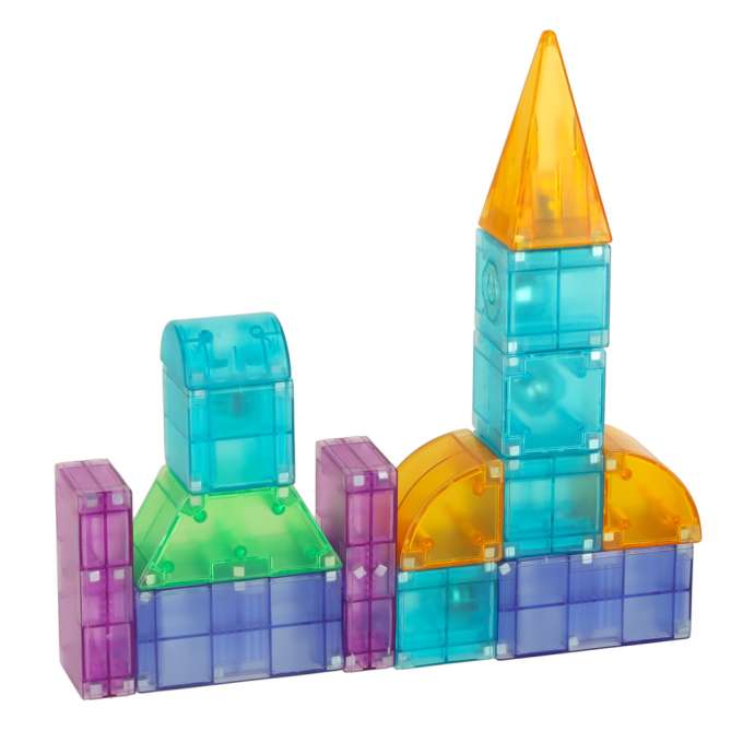 3D construction magnetic bricks LED glowing 64 pieces