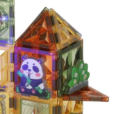 3D construction magnetic bricks glowing animal park 90 el.
