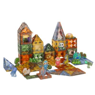 3D magnetic construction blocks luminous animal park 124 el.