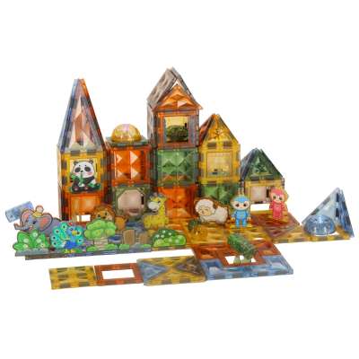 3D magnetic construction blocks luminous animal park 124 el.