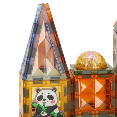 3D magnetic construction blocks luminous animal park 124 el.