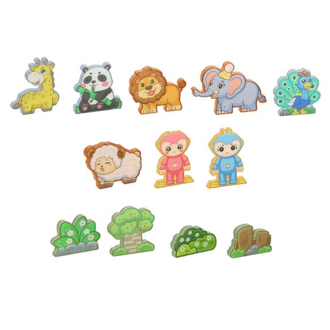 3D magnetic construction blocks luminous animal park 124 el.