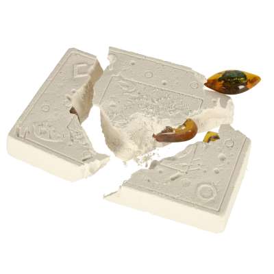 Archaeological excavation set insects in amber