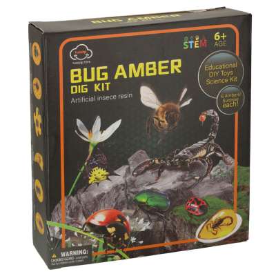 Archaeological excavation set insects in amber