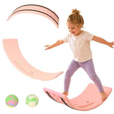 Balance board for kids 67x29cm non-slip pink